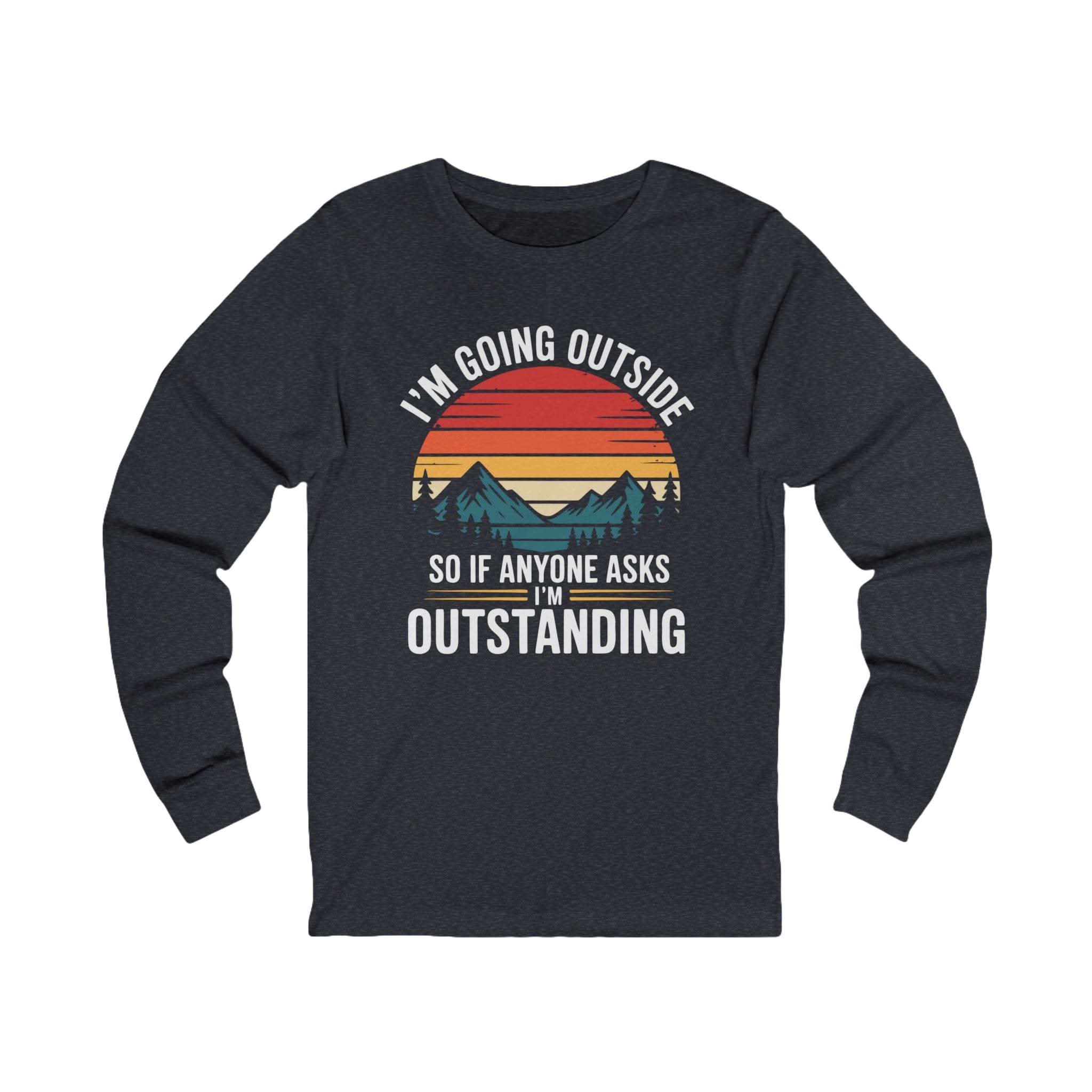 I'm Going Outside Vintage Sunset Mountains Tee | Outdoor Hiking Shirt