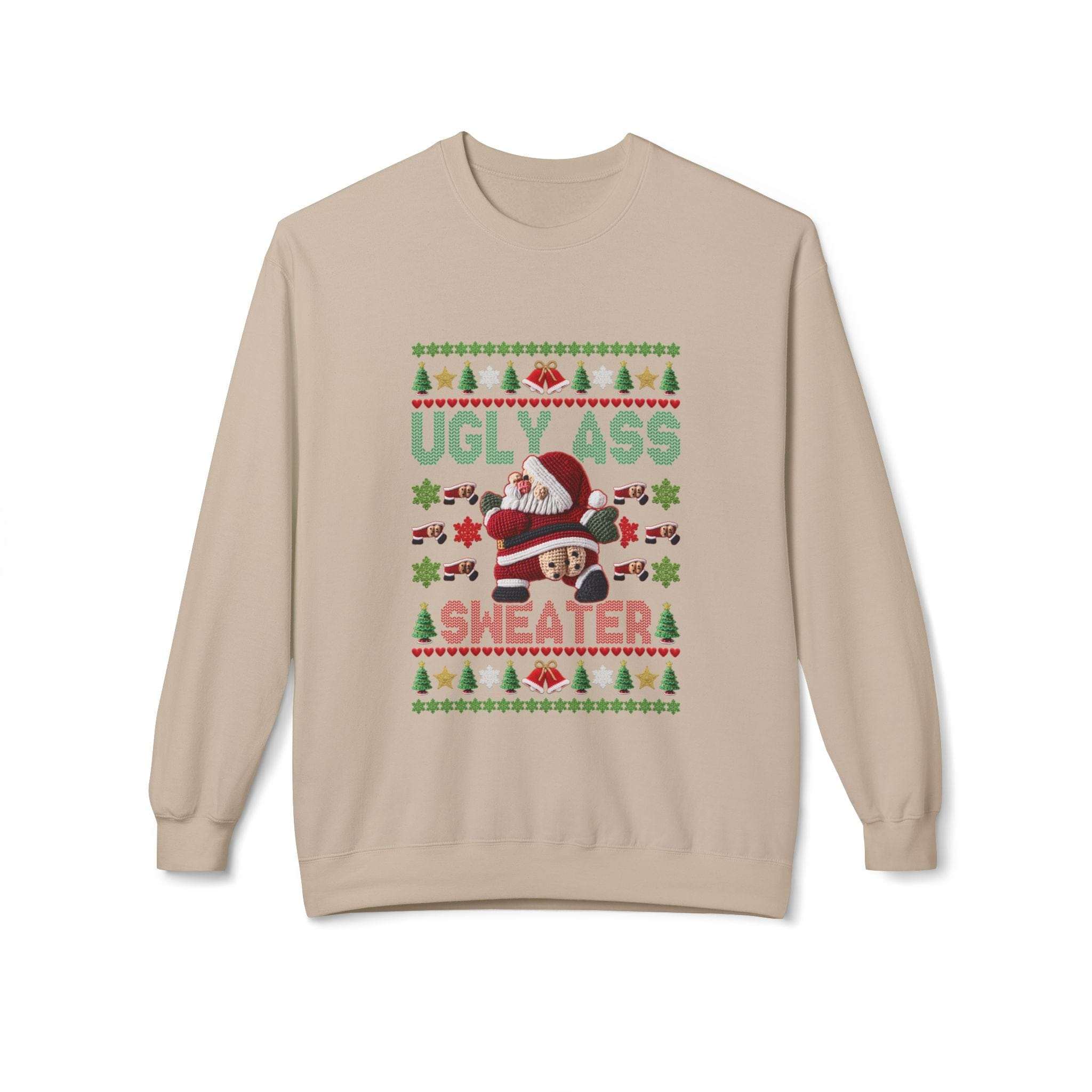 Charcoal Christmas sweatshirt featuring humorous design from Printify, perfect for festive holiday celebrations.