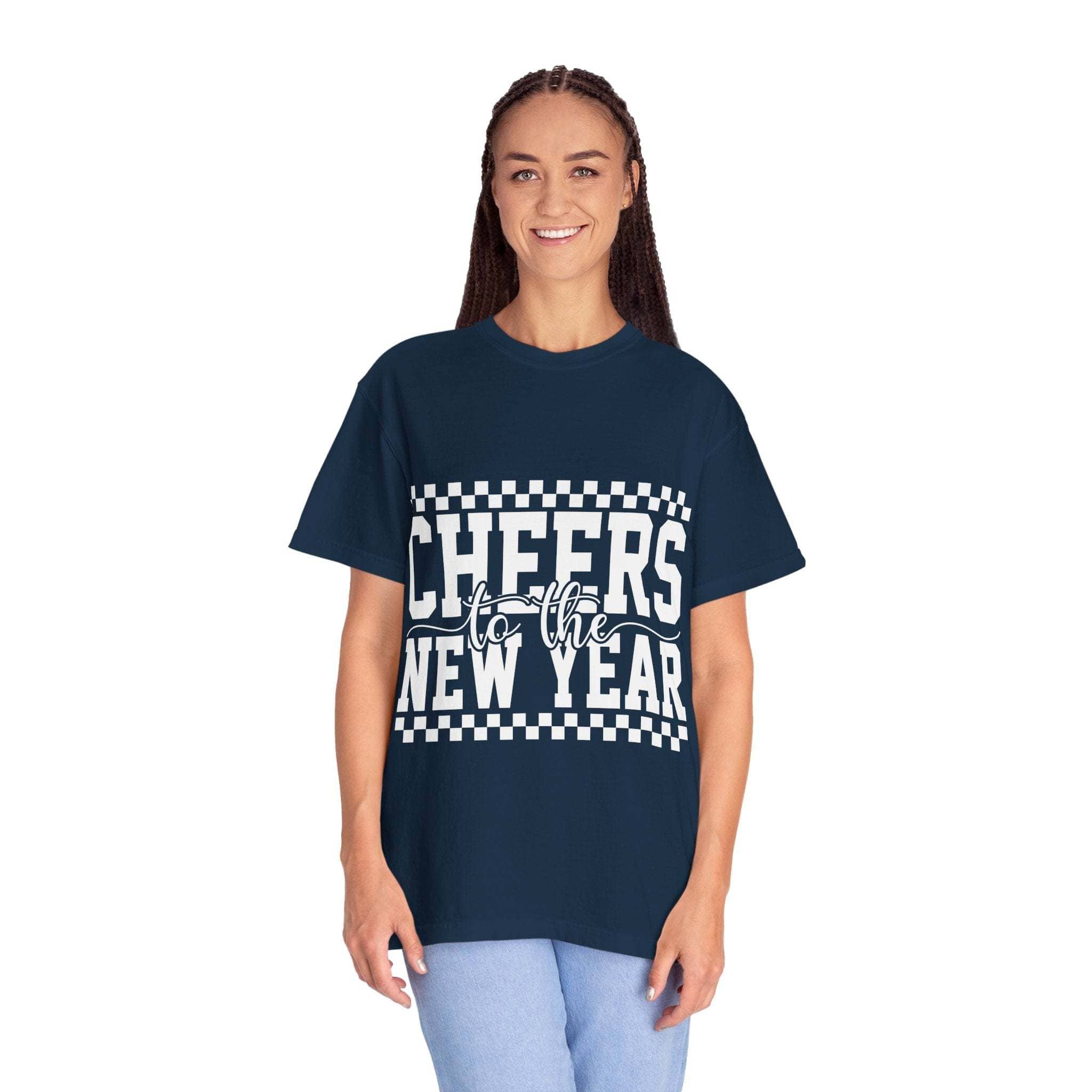 Cheers for the New Year T-Shirt vintage garment-dyed relaxed fit tee for casual celebrations