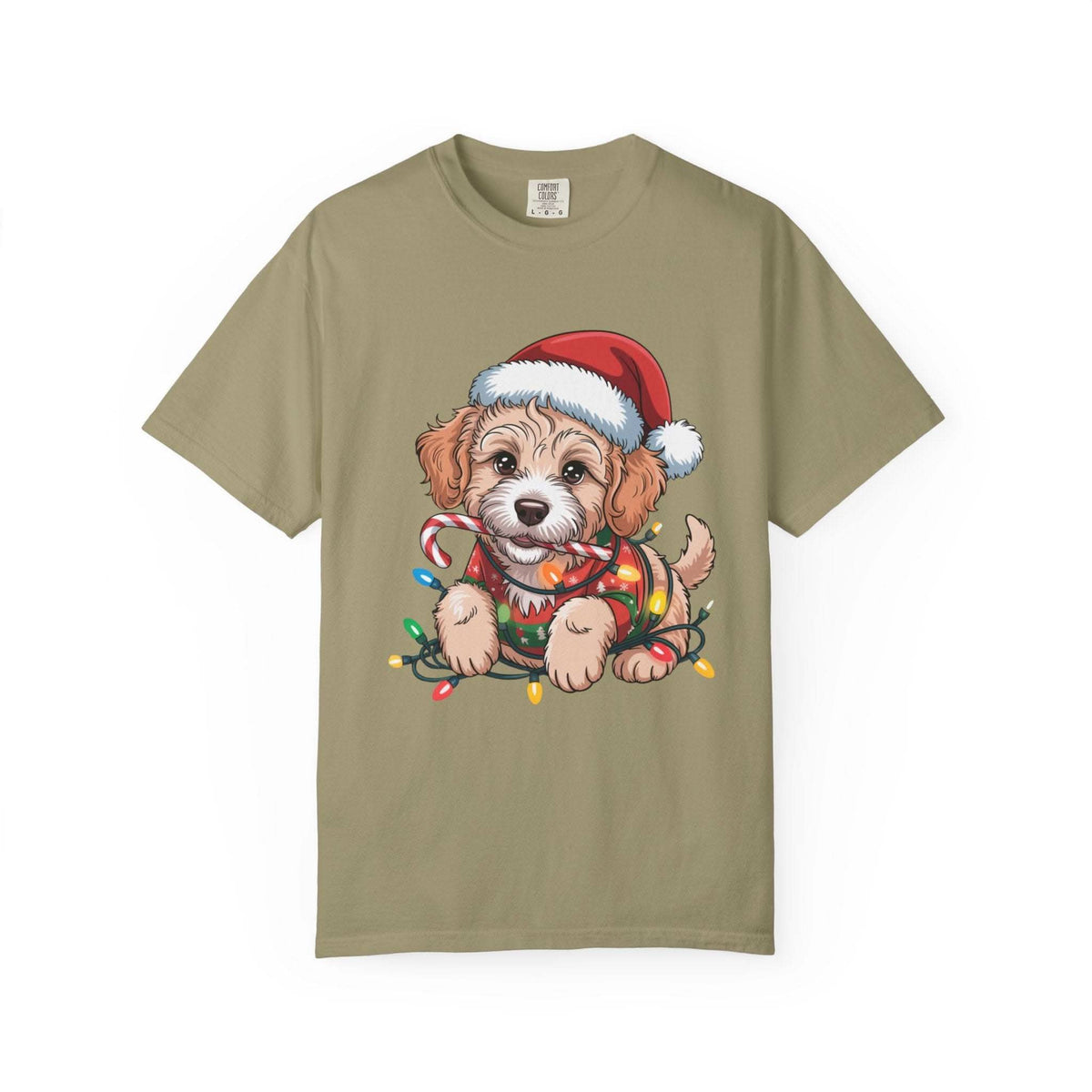 True Navy Labradoodle Christmas T-shirt from Printify, perfect for dog lovers and festive holiday celebrations.