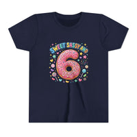 Sweet Sassy and 6 Youth Tee | Donut Number Six Birthday Shirt