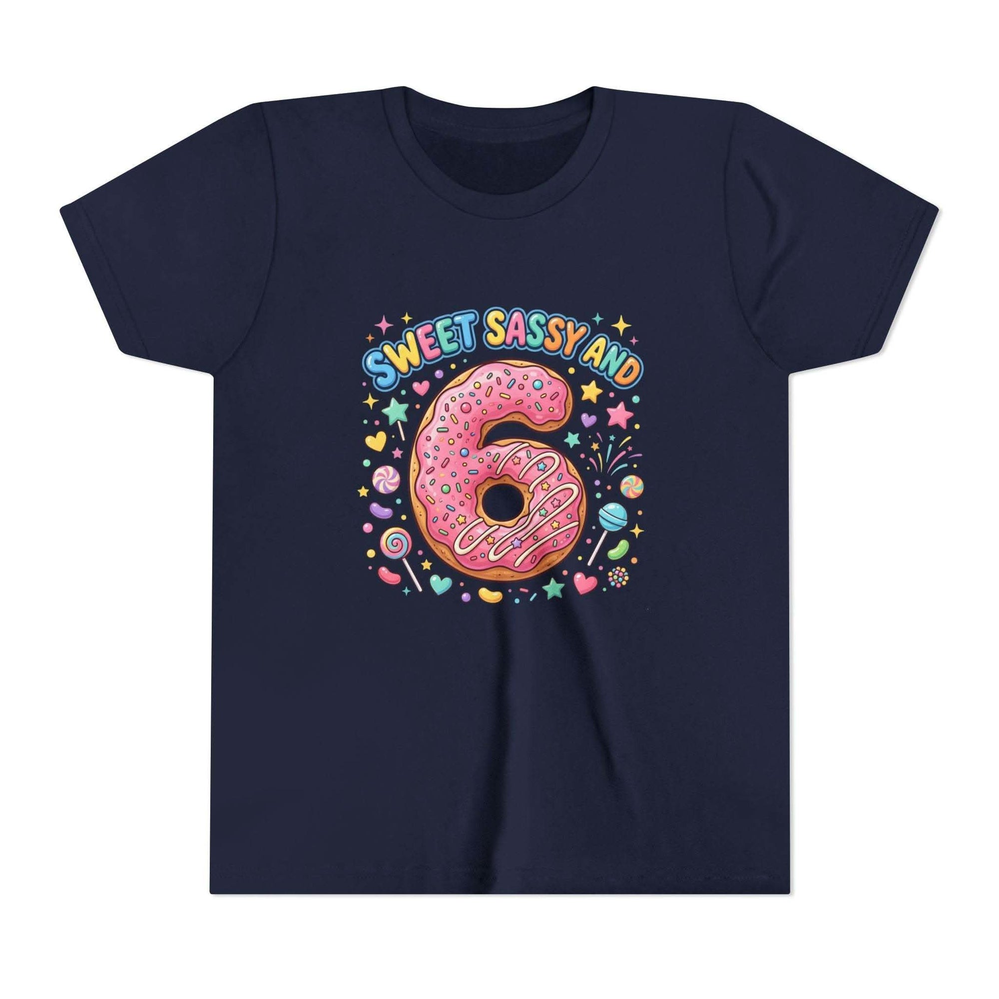 Sweet Sassy and 6 Youth Tee | Donut Number Six Birthday Shirt