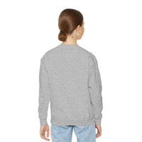 Youth crewneck sweatshirt back view in gray for Pelican Santa Hat holiday collection
