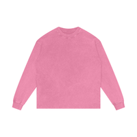 Unisex oversized acid wash long sleeve cotton t-shirt with personalized design option