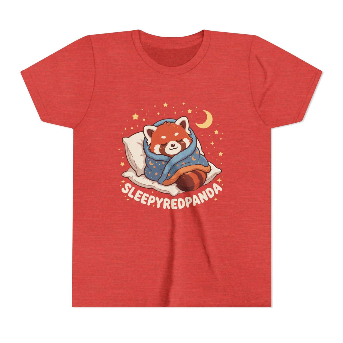 Sleepy Red Panda Youth Tee | cute sleeping red panda, moon pillow, kids shirt