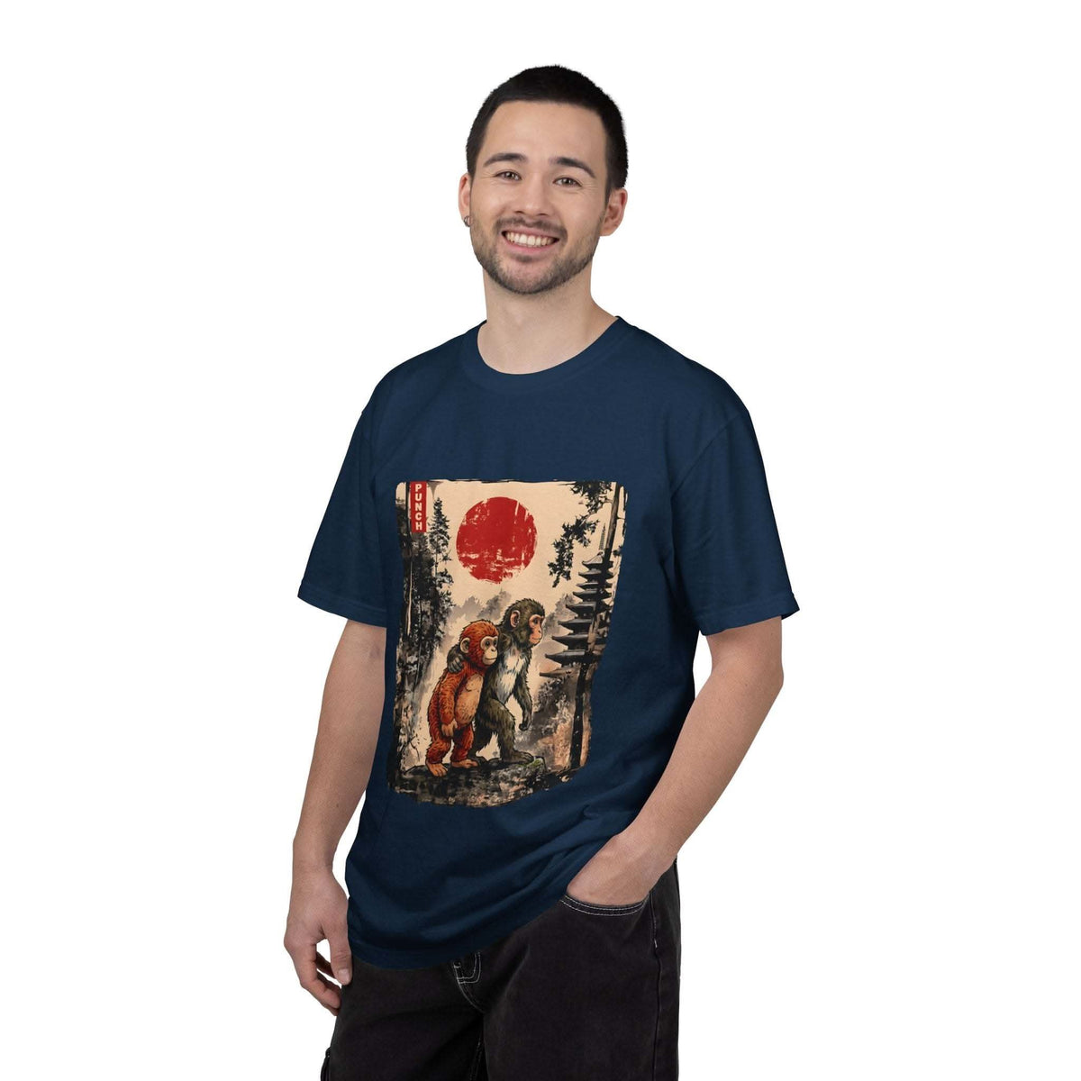 Kawaii Monkey Japanese Ukiyoe Cotton T-Shirt