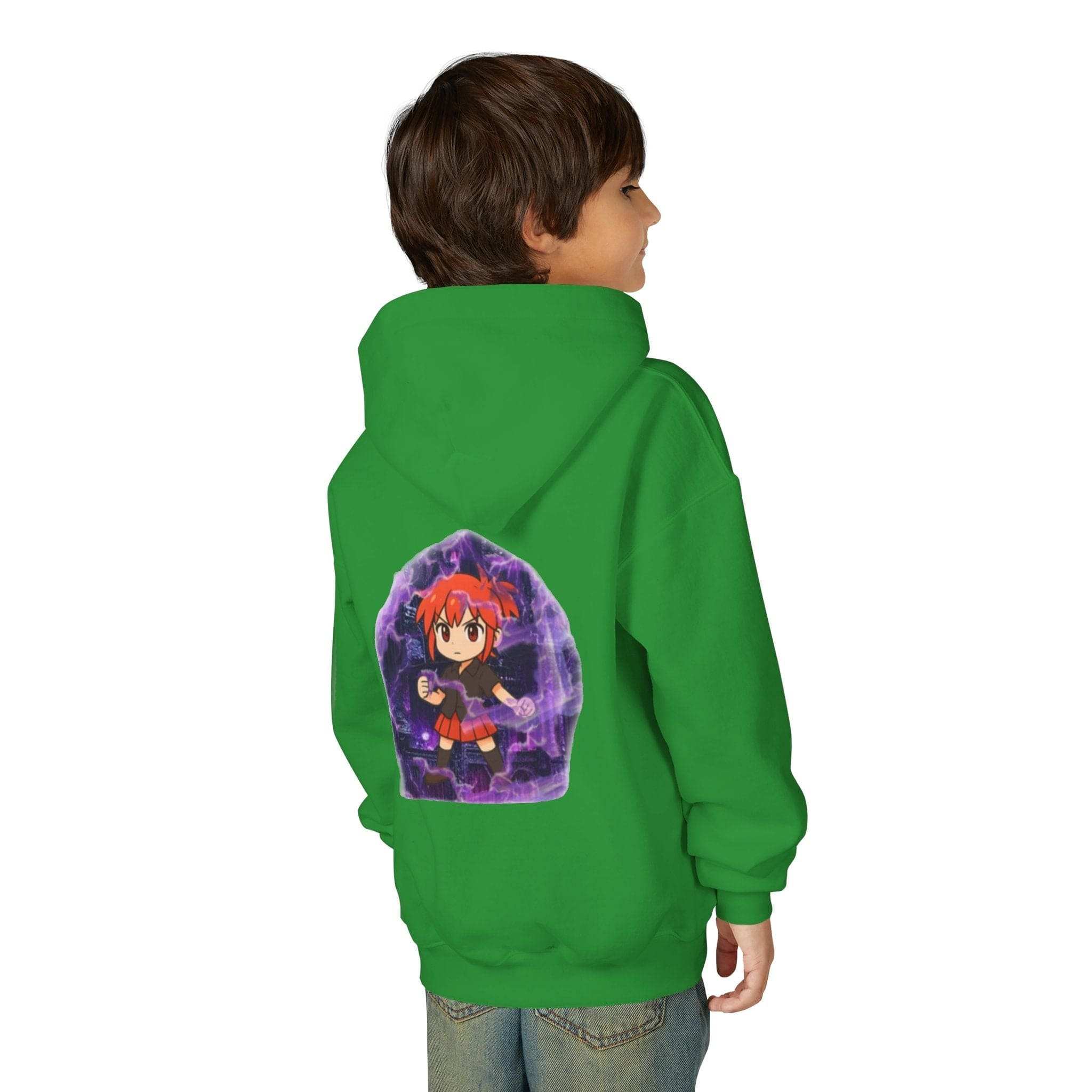 Anime Purple Power Girl Youth Hoodie Sweatshirt