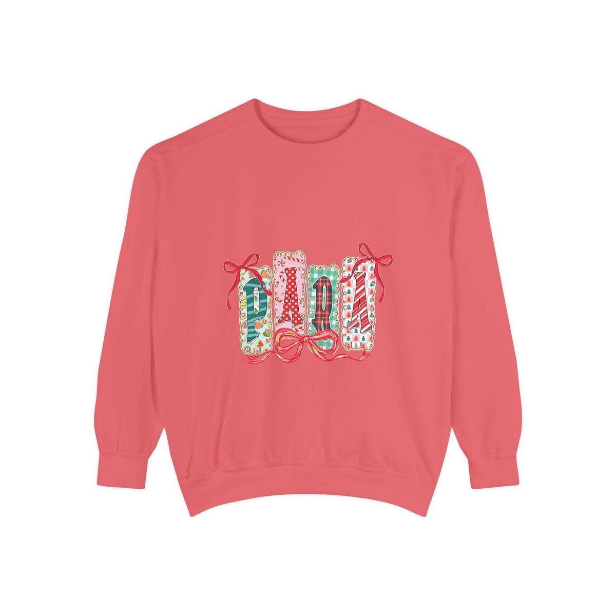 Preppy Christmas sweatshirt in butter color, cozy fit, perfect holiday gift for educators by Printify