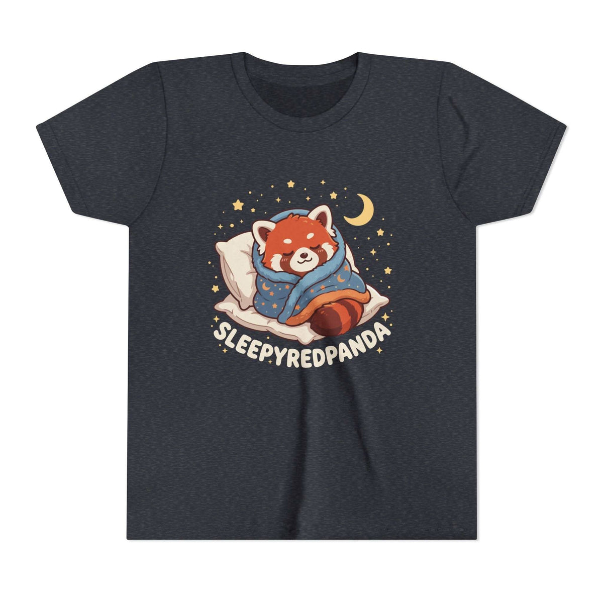 Sleepy Red Panda Youth Tee | cute sleeping red panda, moon pillow, kids shirt