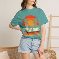 Bahamas Retro Sunset T-shirt | Palm Tree Beach Vacation Tee