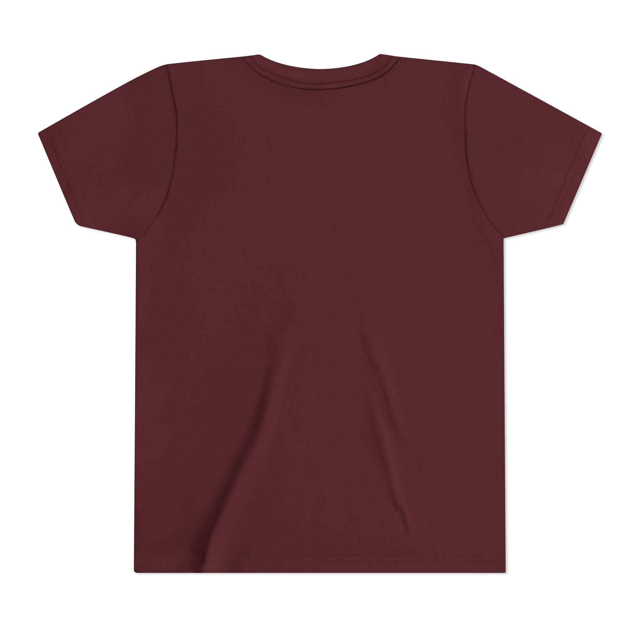 Maroon t-shirt on a white background