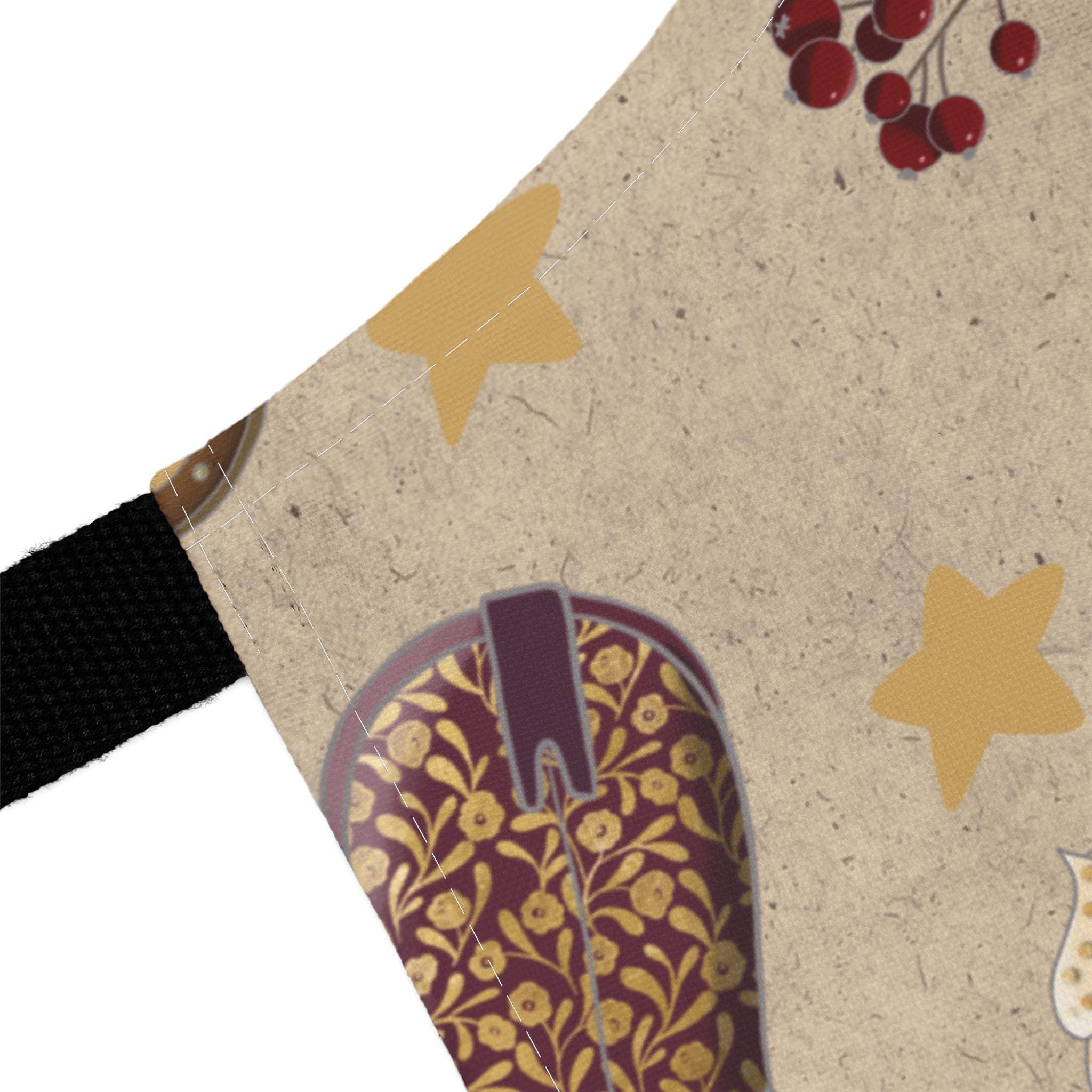 Cowboy Christmas Apron - Polyester Canvas Holiday Kitchen Apron