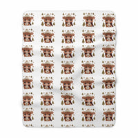 Cozy Highland cow Sherpa Blanket with soft fleece and detailed cow design