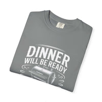Dinner Will Be Ready in 18 Hours meat smoker t-shirt for BBQ enthusiasts