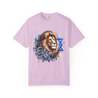 Lion of Judah T-Shirt with bold Jewish pride graphic on soft garment-dyed cotton tee