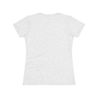 Women T-shirt with festive Mimi Claus design and Santa hat in soft triblend fabric for Christmas holiday