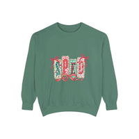Pepper garment-dyed sweatshirt for preppy SPED teachers, featuring a festive Christmas design by Printify