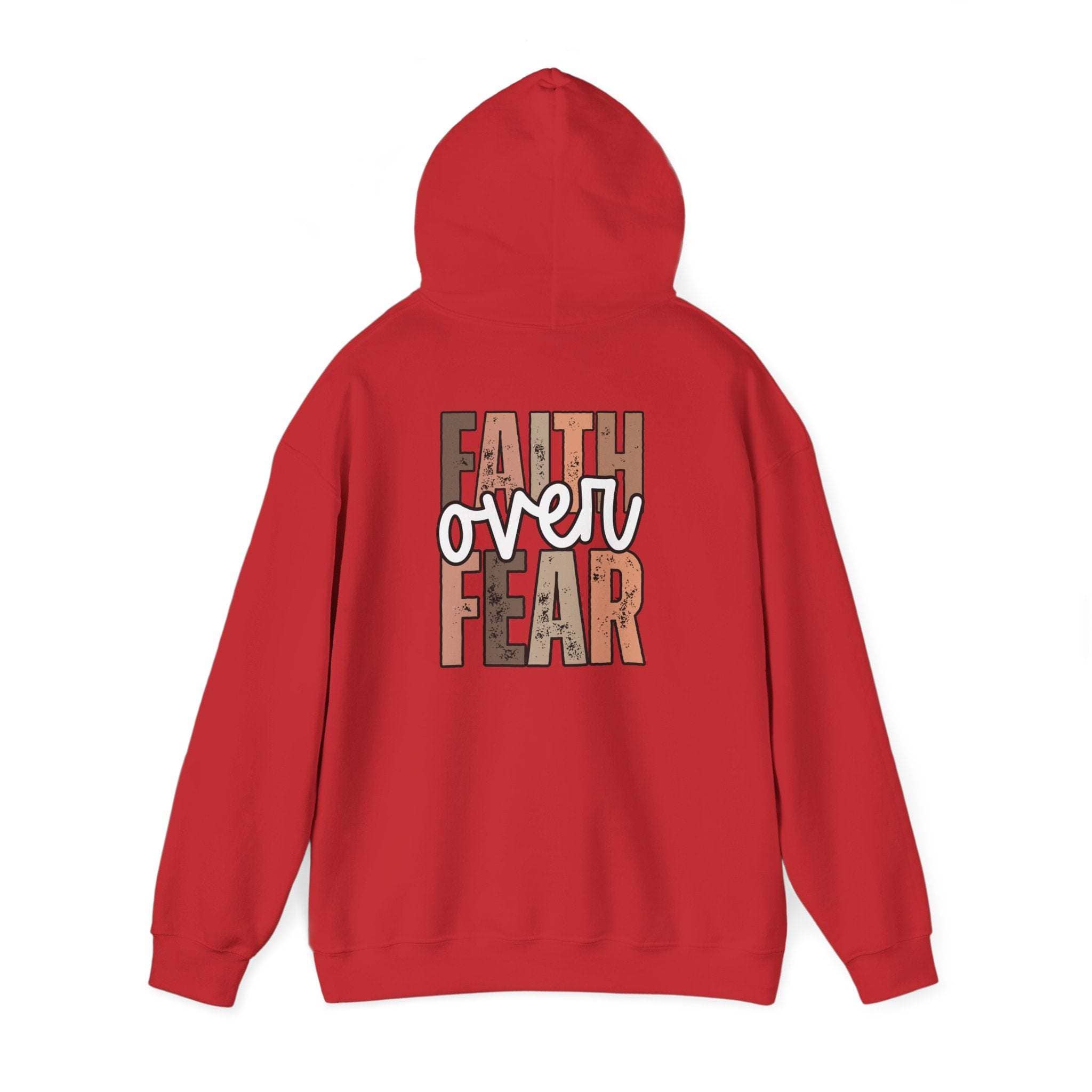 Faith Over Fear Hoodie with Walk by Faith design, cozy Christian sweatshirt for inspiration and comfort