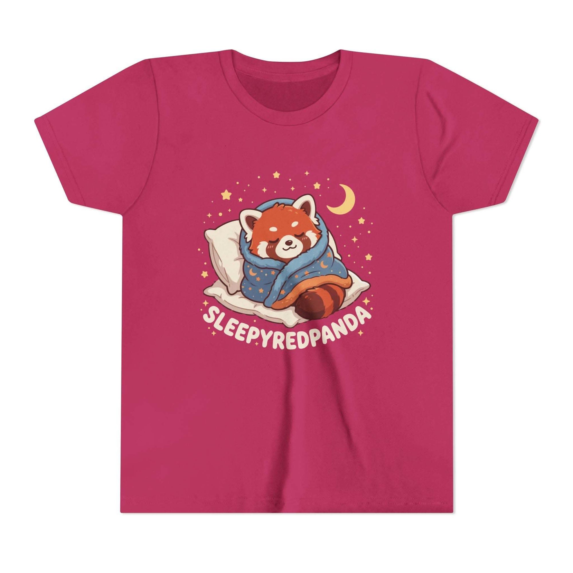 Sleepy Red Panda Youth Tee | cute sleeping red panda, moon pillow, kids shirt