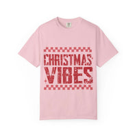Distressed Christmas Vibes T-Shirt with vintage holiday graphics and soft garment-dyed fabric