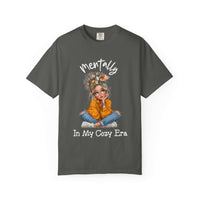 Mentally in my Cozy Era T-shirt with relaxed fit and graphic of girl in casual outfit