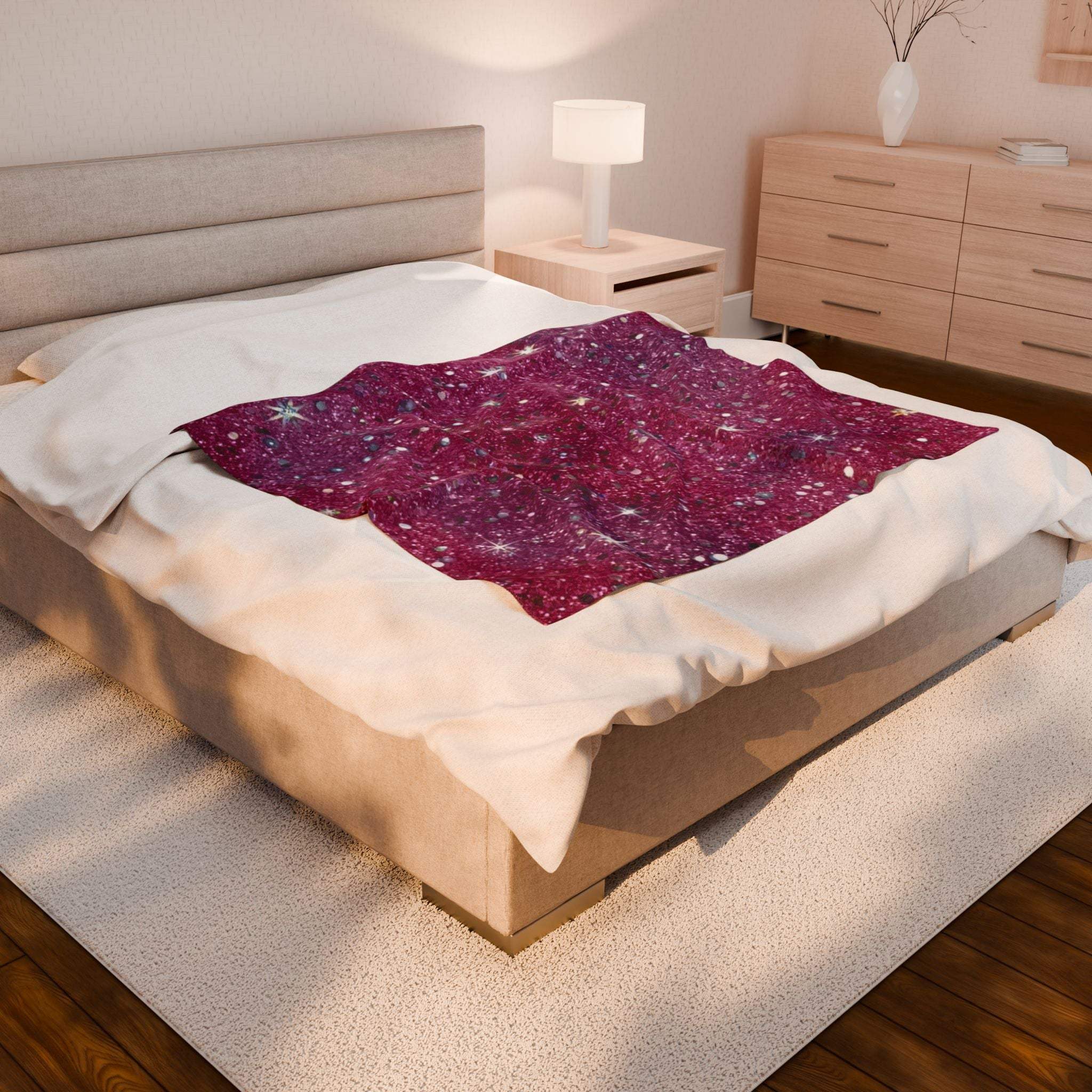 Plush Blanket - Starry Pink Design