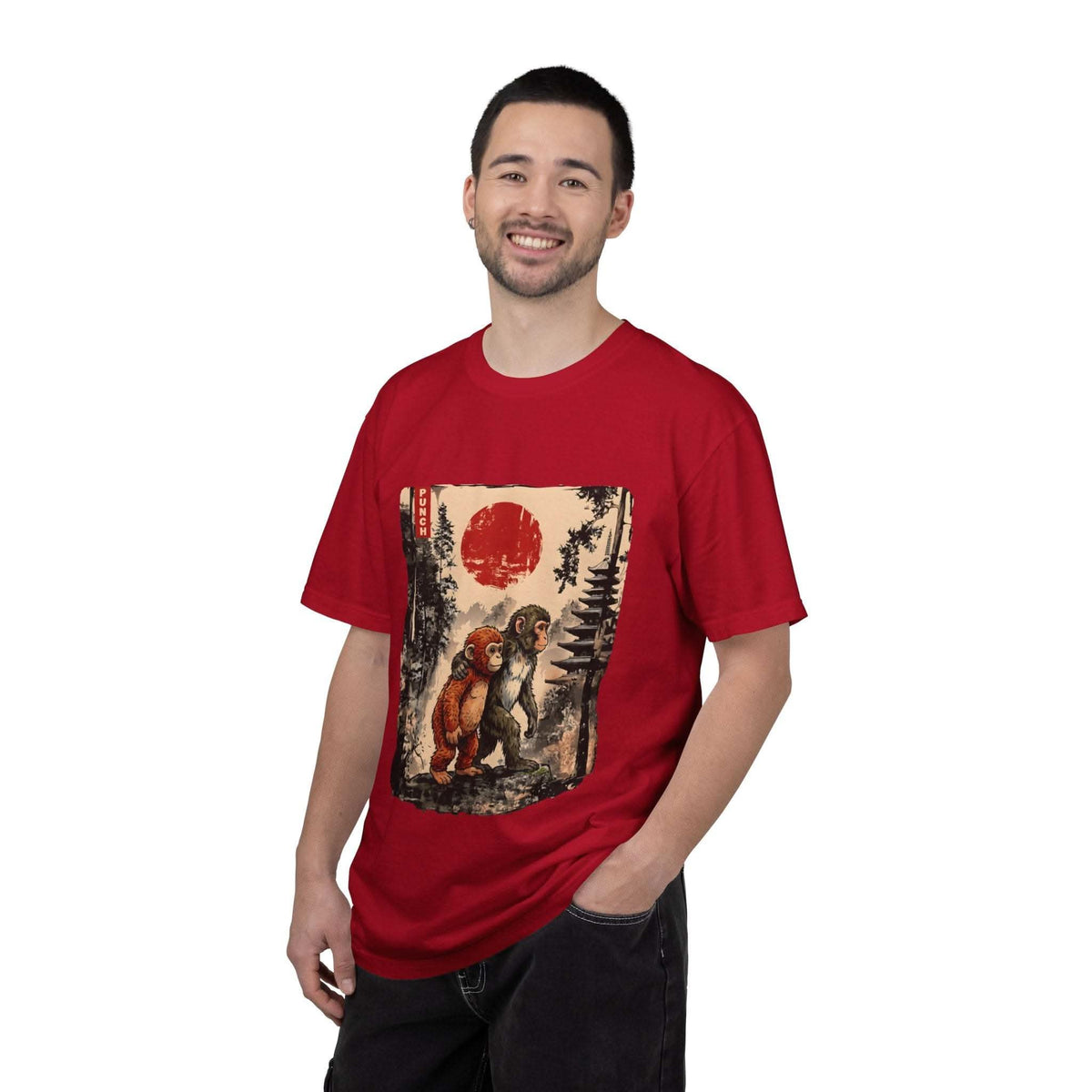 Kawaii Monkey Japanese Ukiyoe Cotton T-Shirt