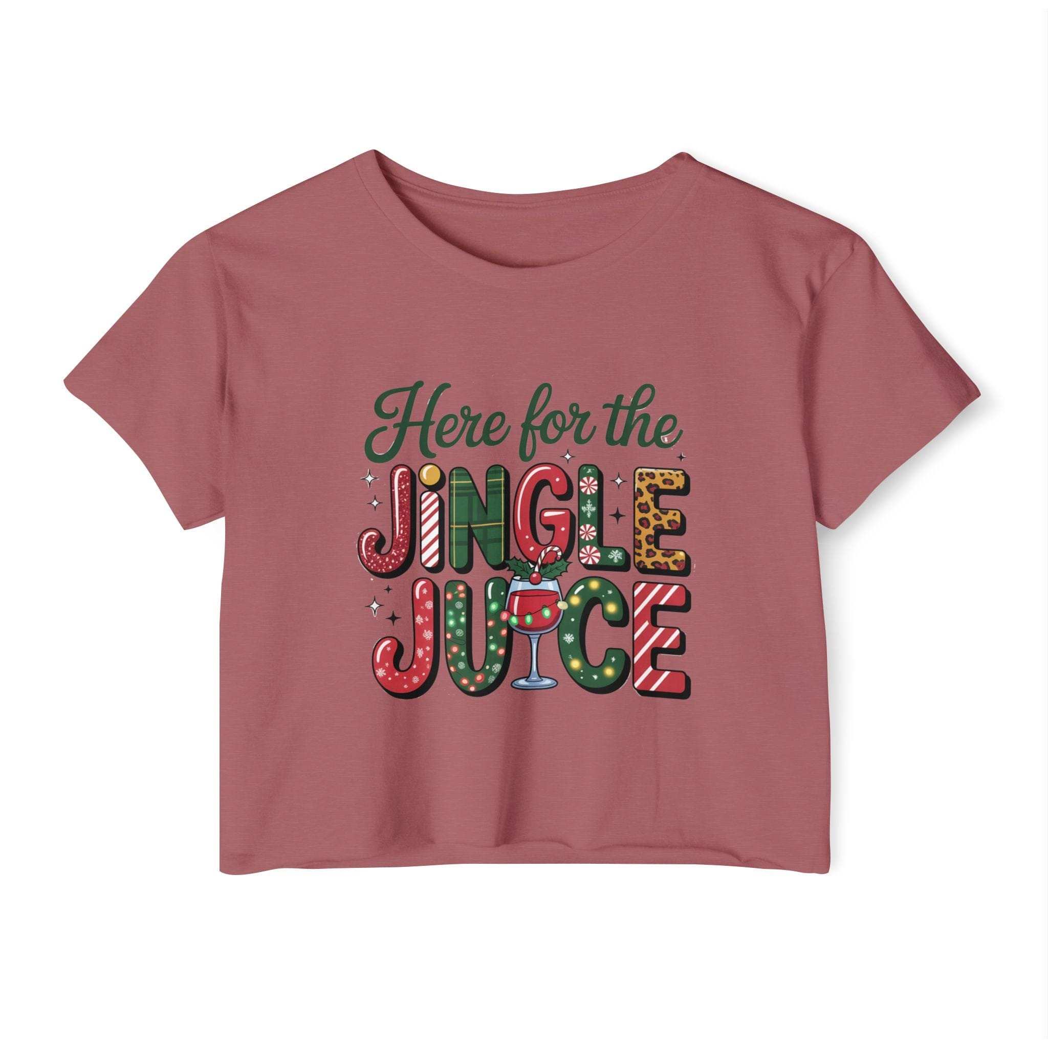 Crop Top Women's Festival Here For The Jingle Juice T-Shirt