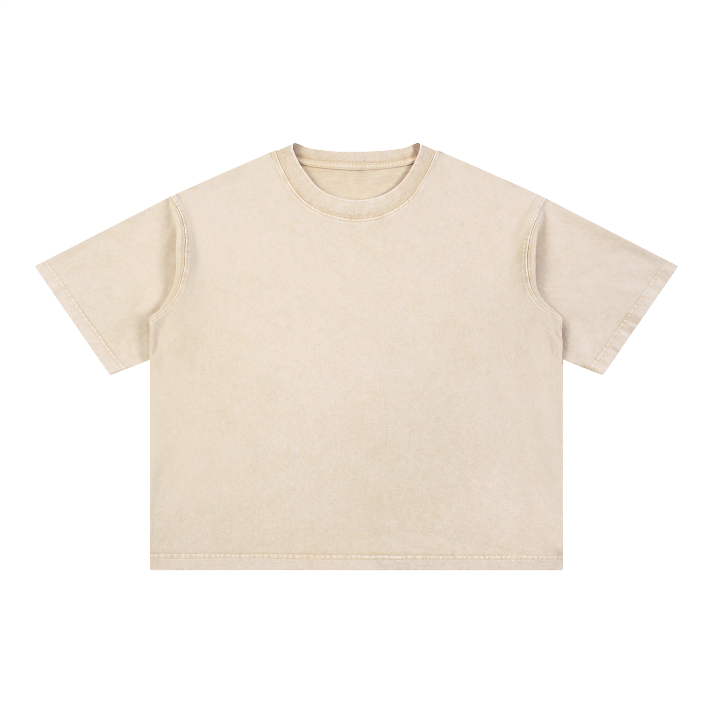 Mineral Wash Boxy Cotton T-Shirt | Oversized Drop Shoulder Crop Tee