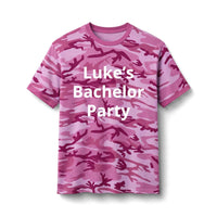Custom Bachelor Party Camo Tee | Personalized Party Shirt