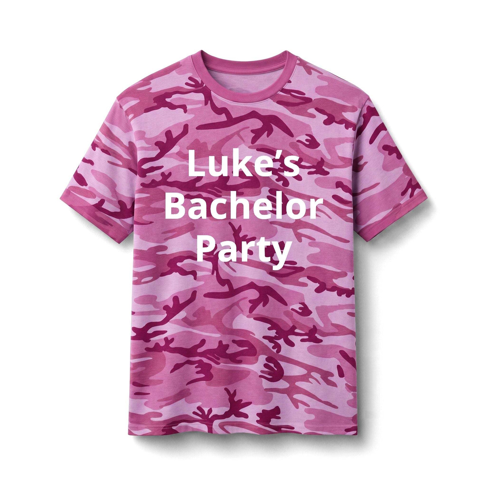 Custom Bachelor Party Camo Tee | Personalized Party Shirt