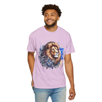 Lion of Judah T-Shirt with bold chest graphic symbolizing Jewish pride and cultural heritage