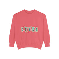 Garment-dyed True Navy sweatshirt with festive Christmas design, perfect for holiday gifting, by Printify