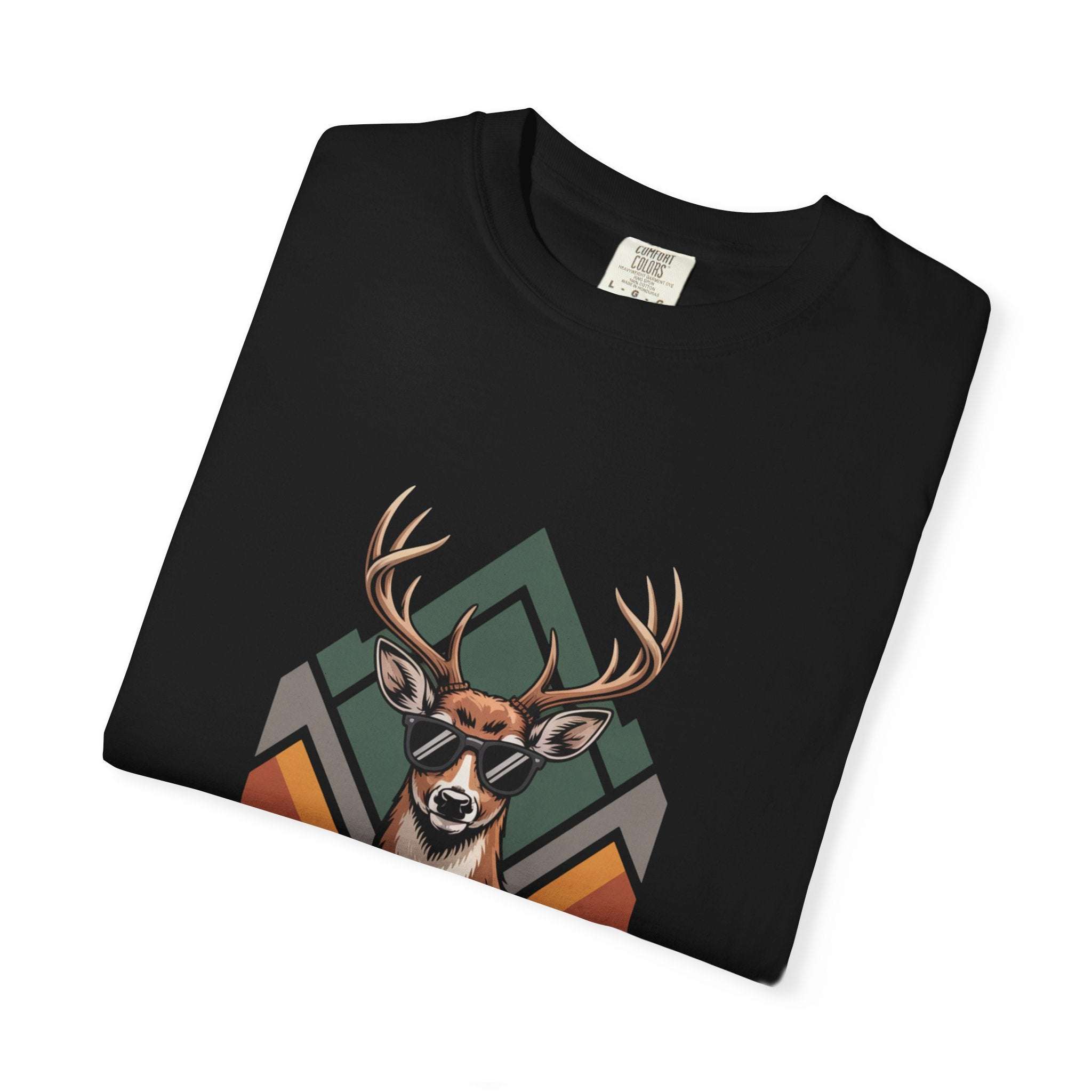 Bruh Deer T-Shirt with funny deer graphic on soft, washed heavyweight fabric, perfect for outdoor and casual wear
