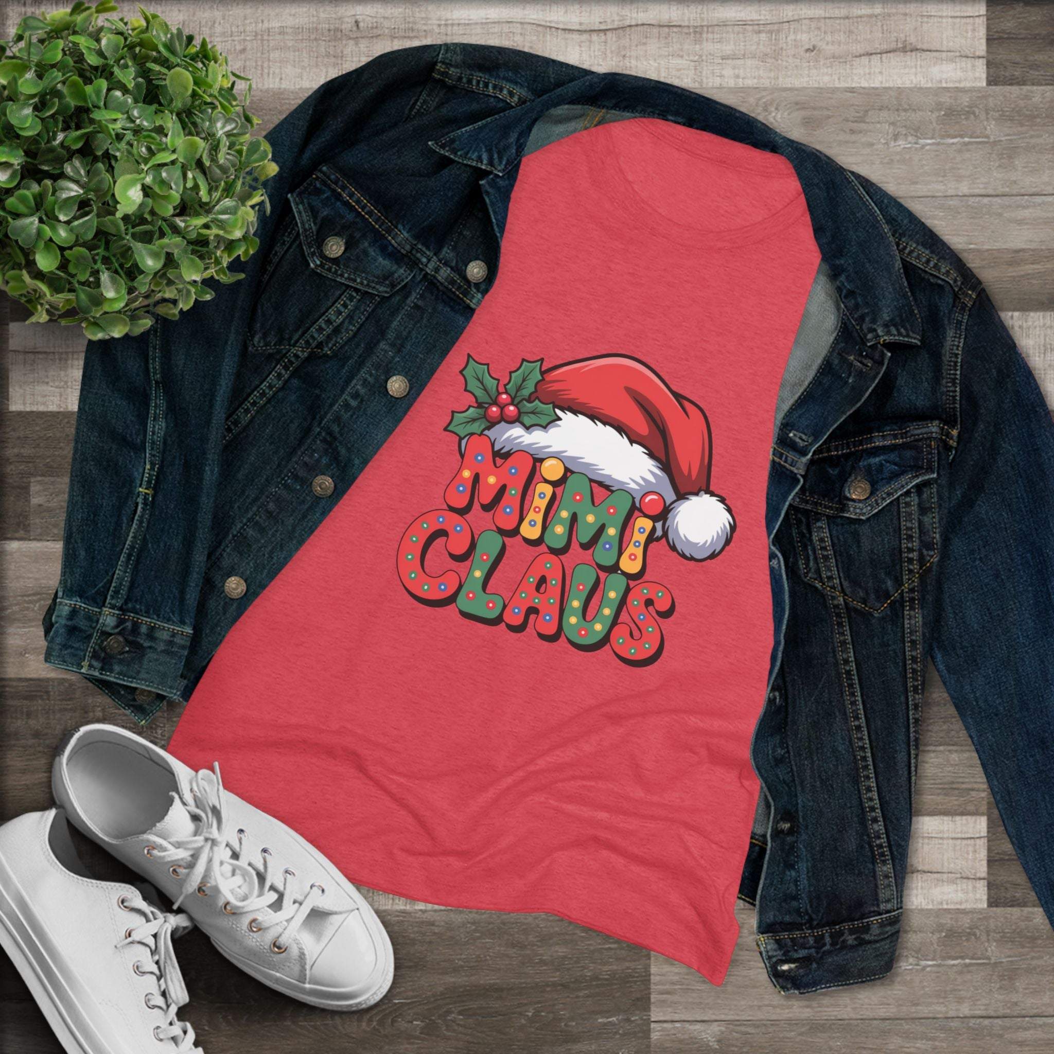 Women's T-shirt Mimi Claus Christmas Holiday Tee