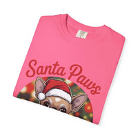 Bay Chihuahua Santa Paws T-Shirt from Printify, festive holiday pet apparel for dog lovers