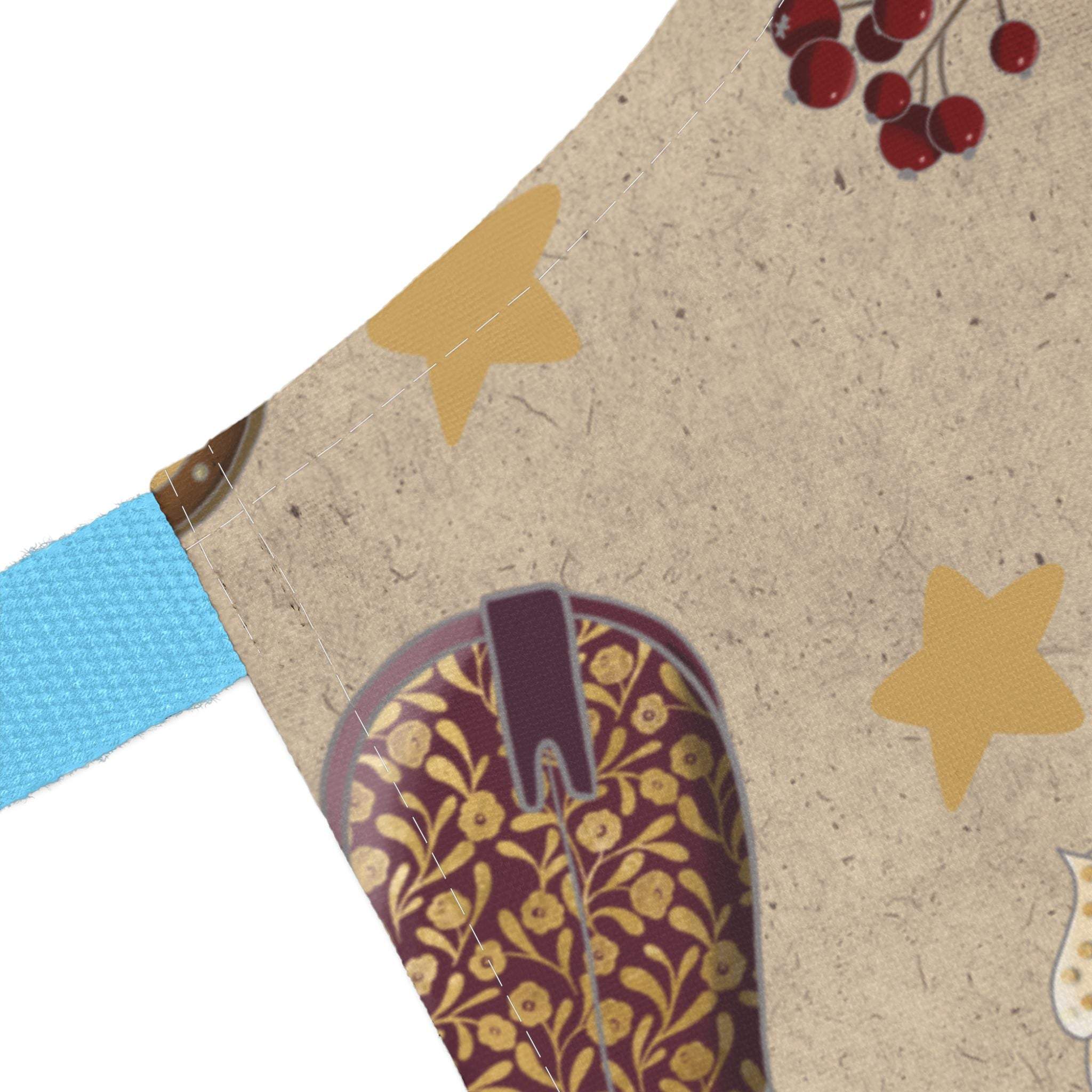 Cowboy Christmas Apron - Polyester Canvas Holiday Kitchen Apron