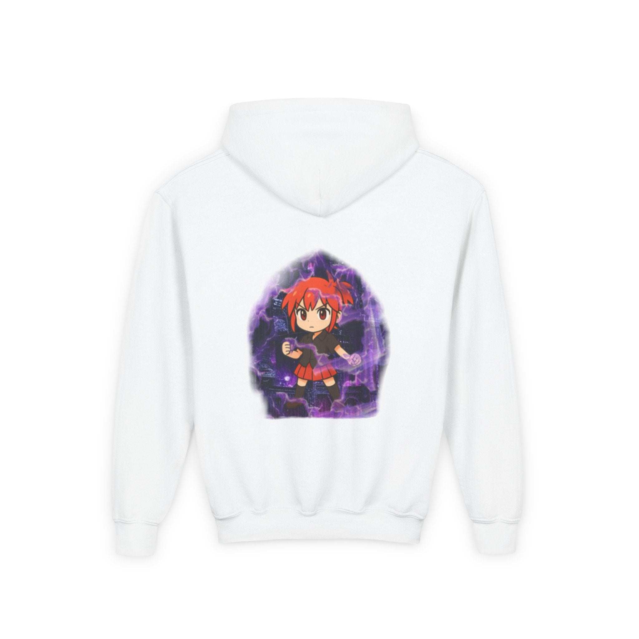 Anime Purple Power Girl Youth Hoodie Sweatshirt