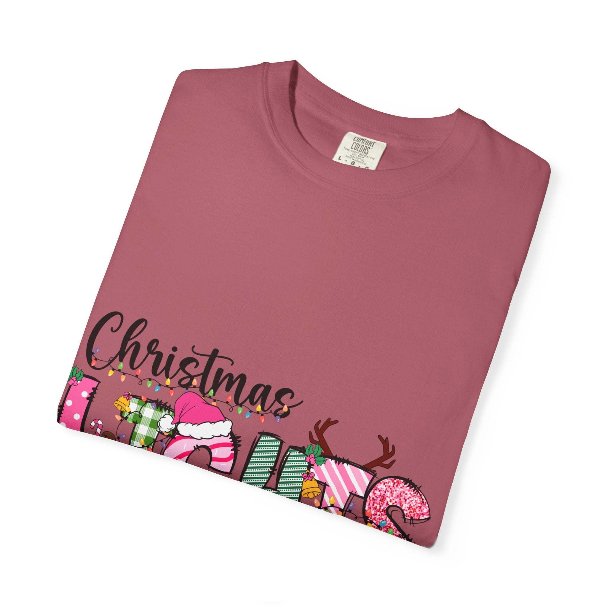 Christmas Lights Are My Favorite Color T-Shirt - Garment Dyed Cotton