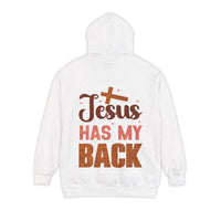 Jesus Has My Back Hoodie faith-based pullover with uplifting design and comfortable fit
