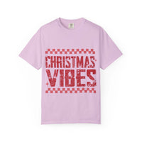 Distressed Christmas Vibes T-Shirt with soft faded holiday graphics and garment-dyed vintage look