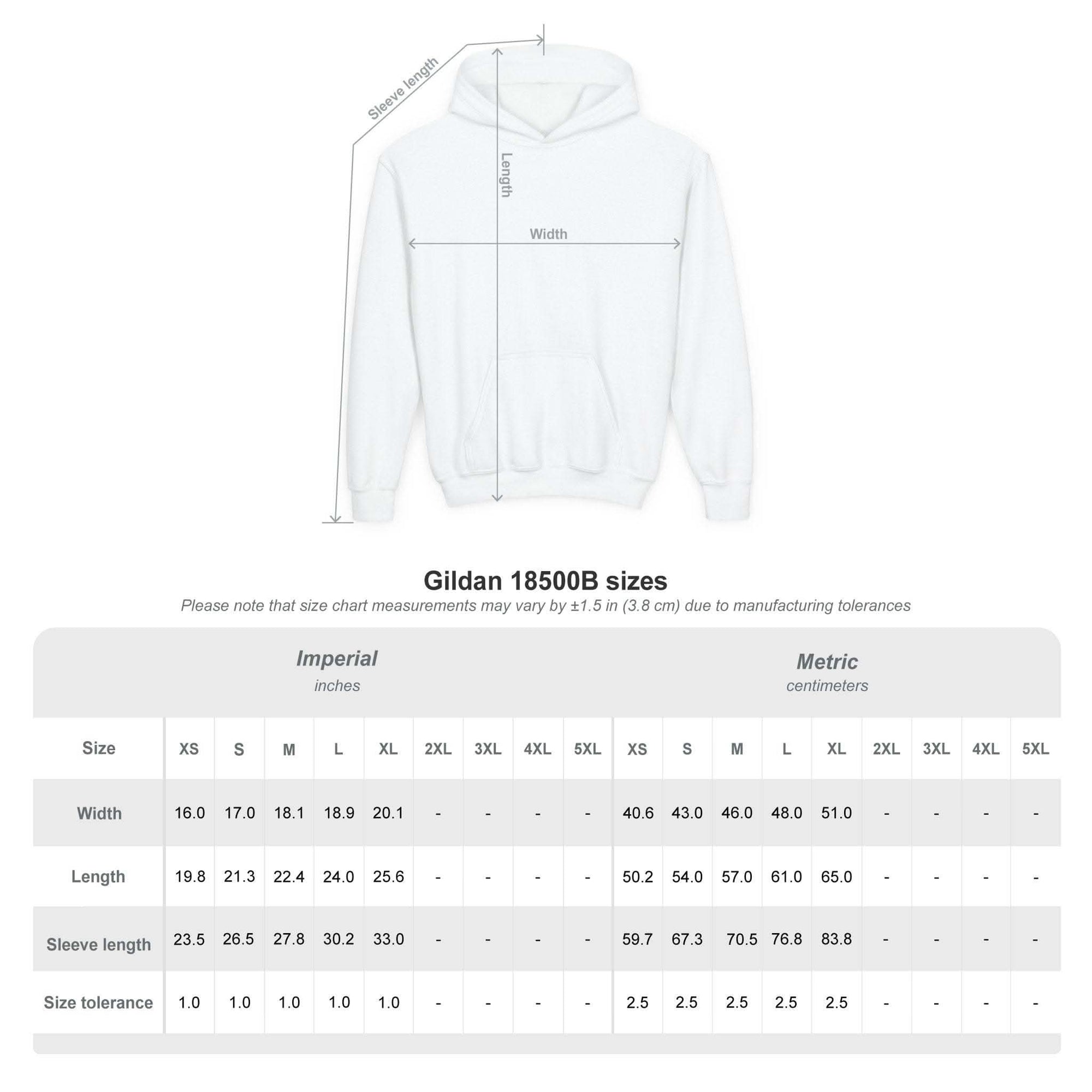 White Patchwork Wild Word Hoodie with kangaroo pocket and hood in youth fit for children