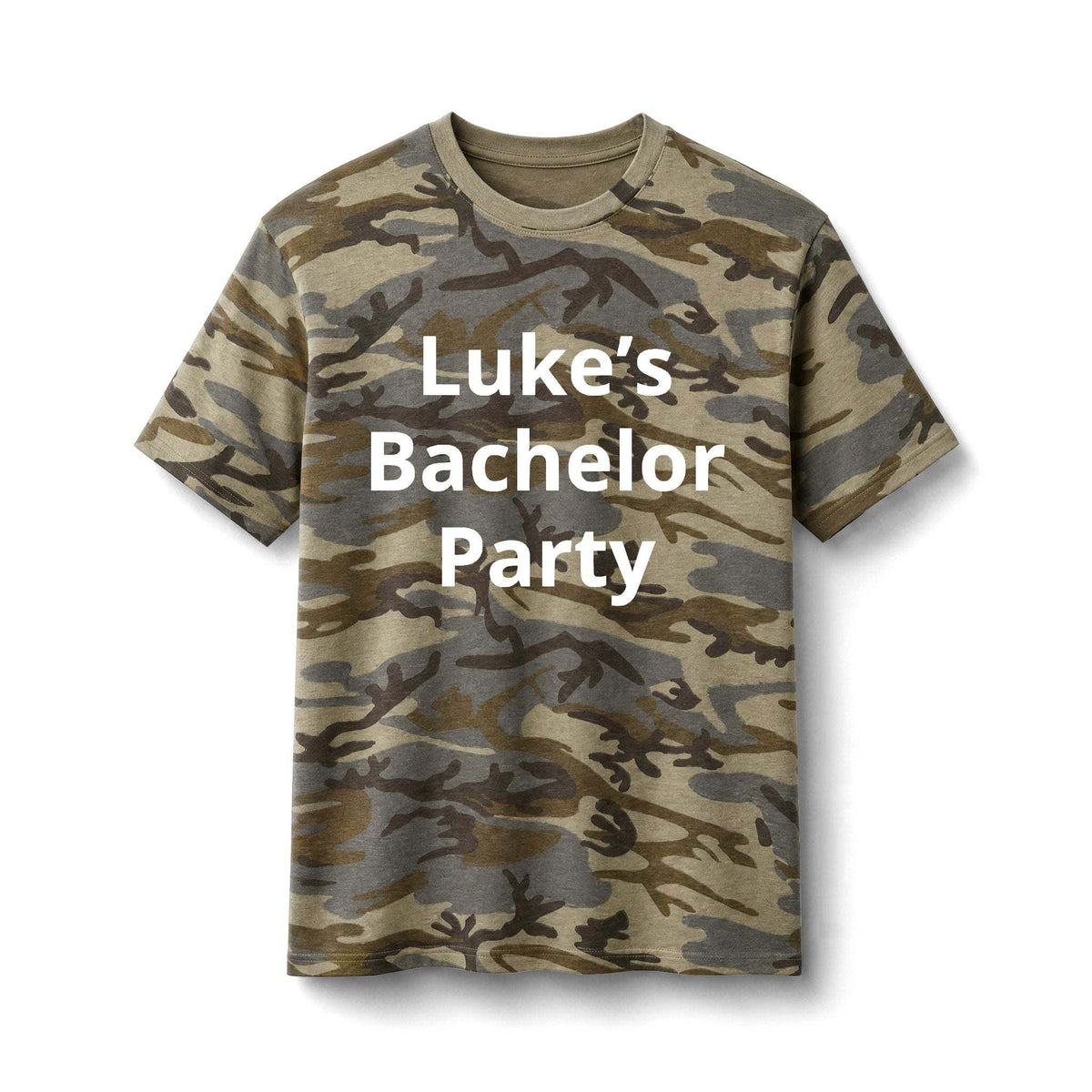 Custom Bachelor Party Camo Tee | Personalized Party Shirt