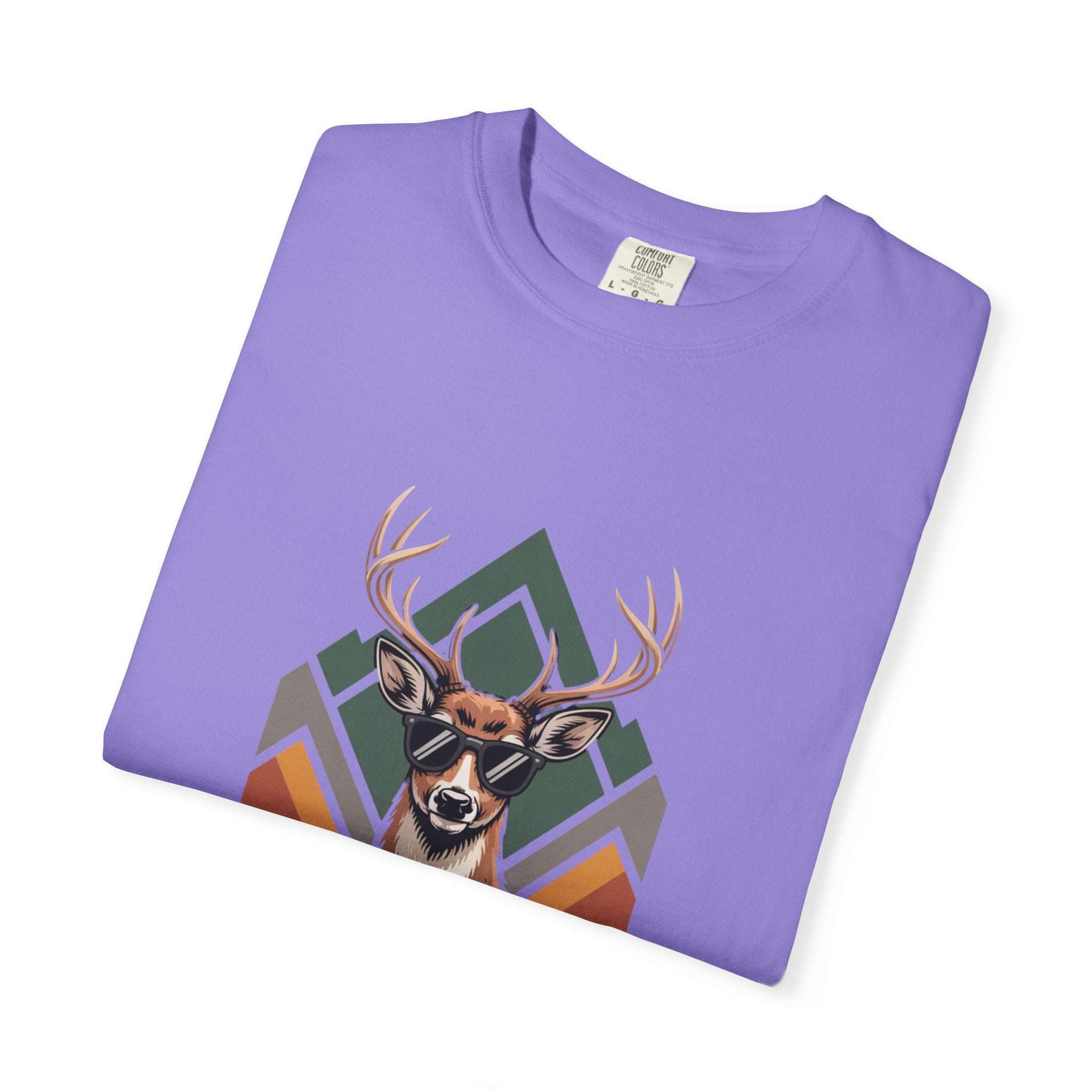Bruh Deer T-Shirt with funny deer graphic on soft, heavyweight cotton tee for outdoor casual wear