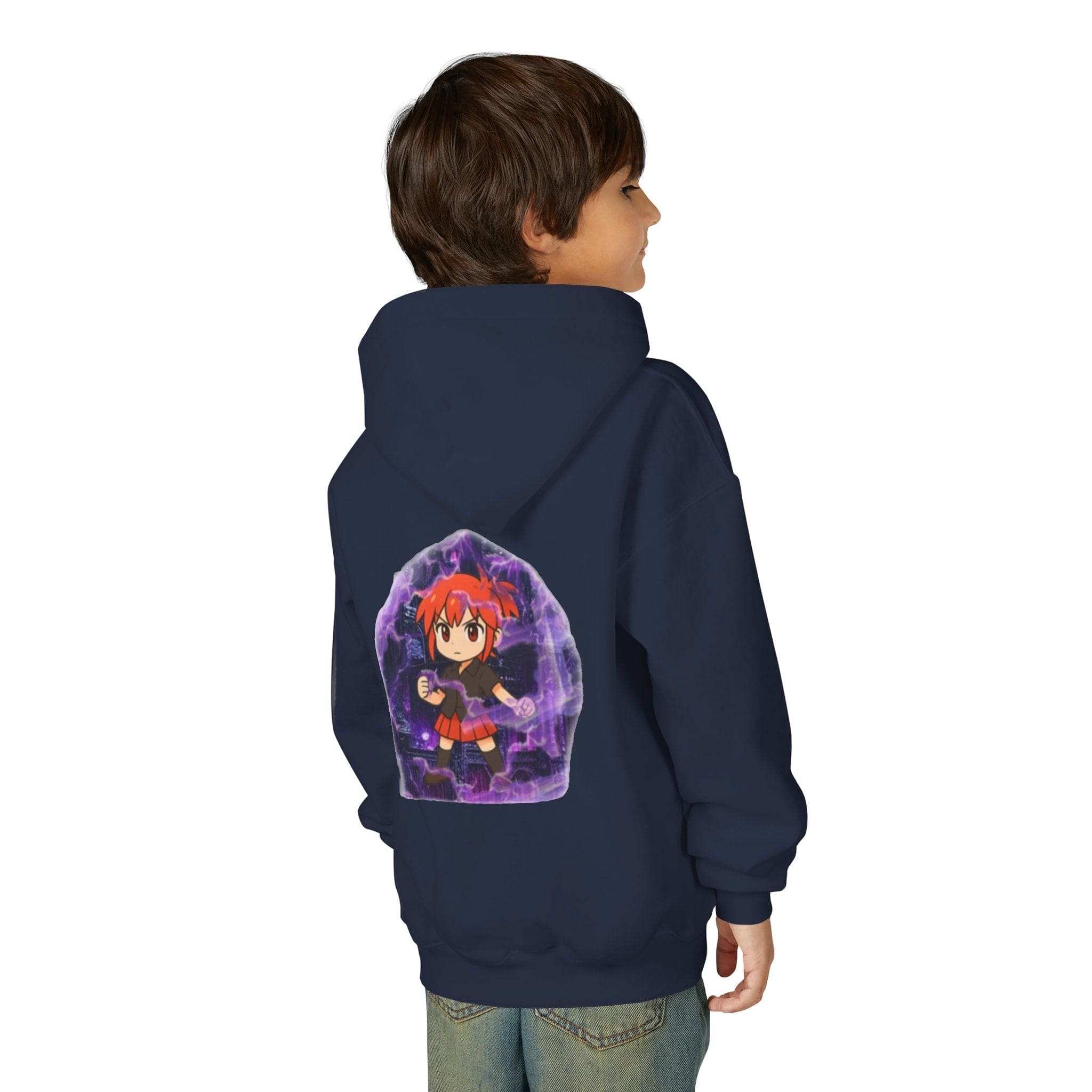 Anime Purple Power Girl Youth Hoodie Sweatshirt