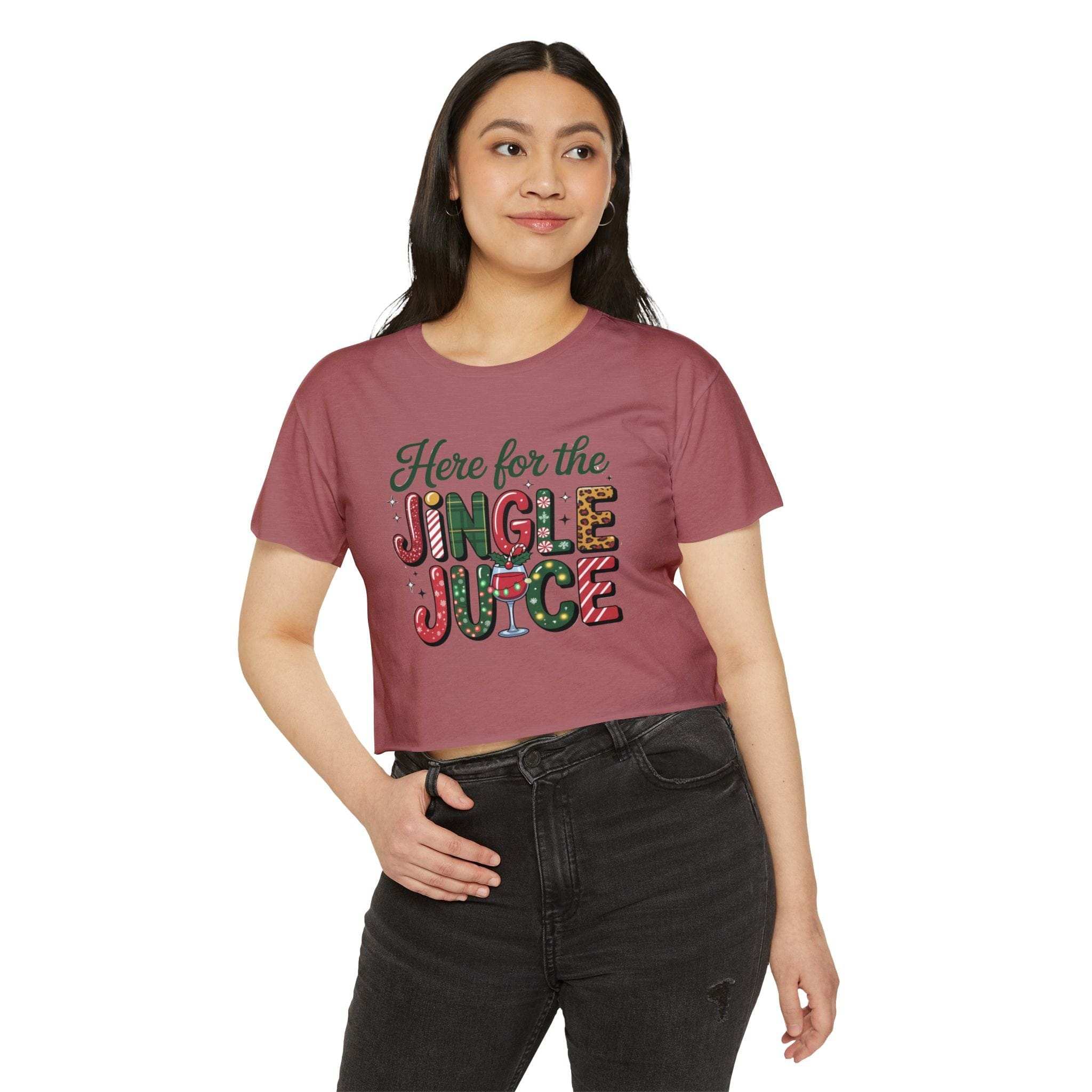 Crop Top Women's Festival Here For The Jingle Juice T-Shirt