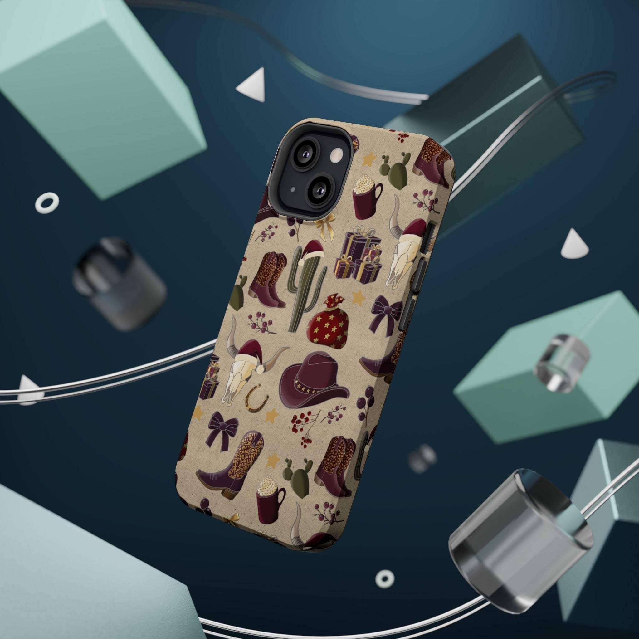 Phone Cases - Cowboy Christmas Design