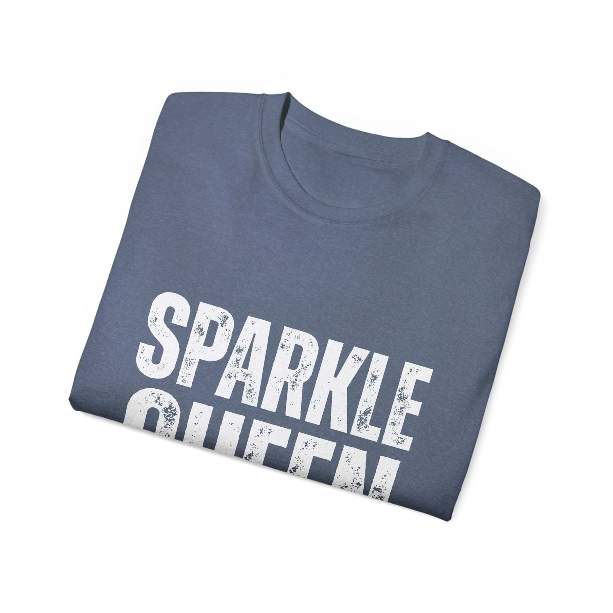distressed sparkle queen t-shirt for fashionistas