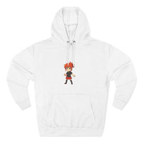 Fleece hoodie featuring vibrant anime power girl design for cozy and stylish wear