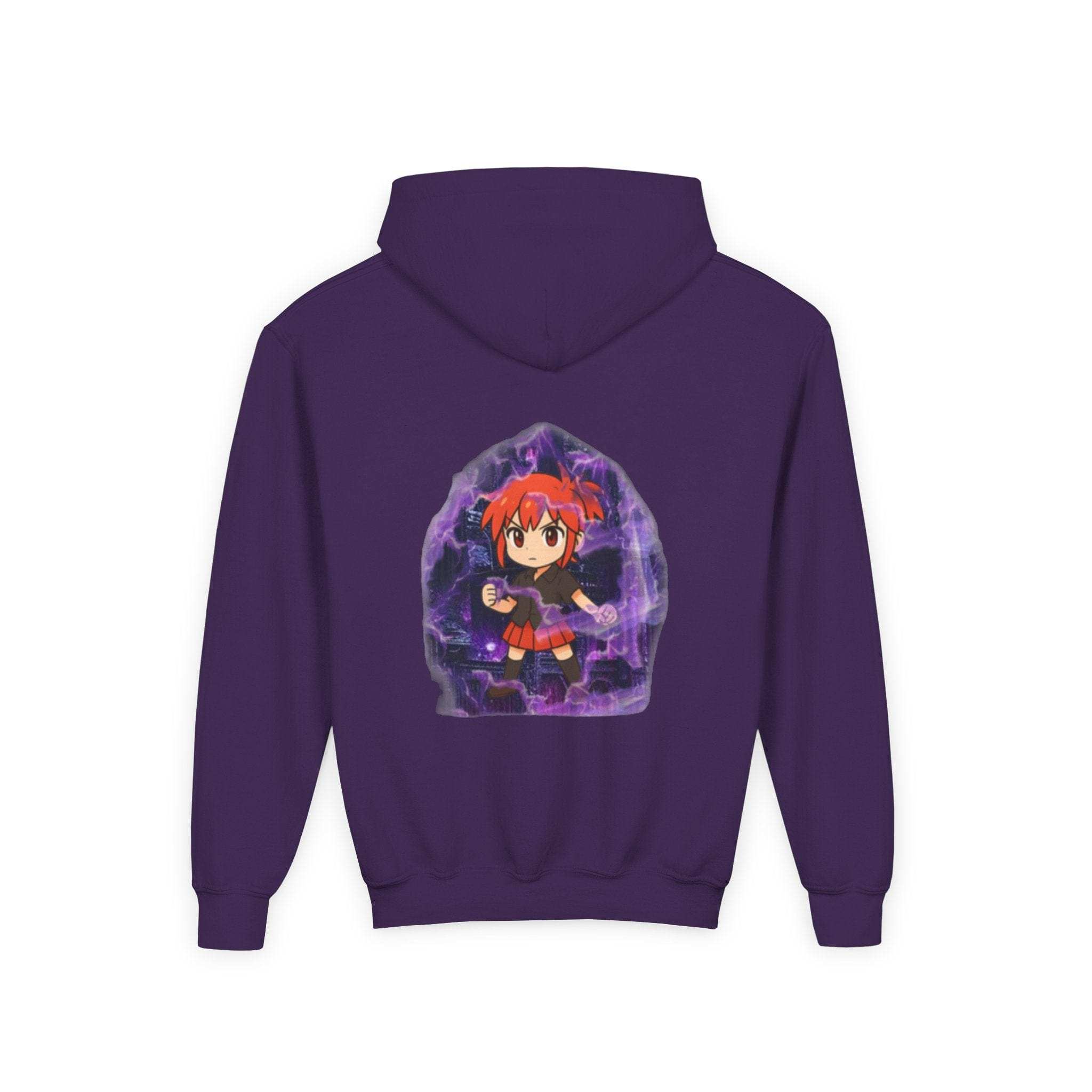 Anime Purple Power Girl Youth Hoodie Sweatshirt